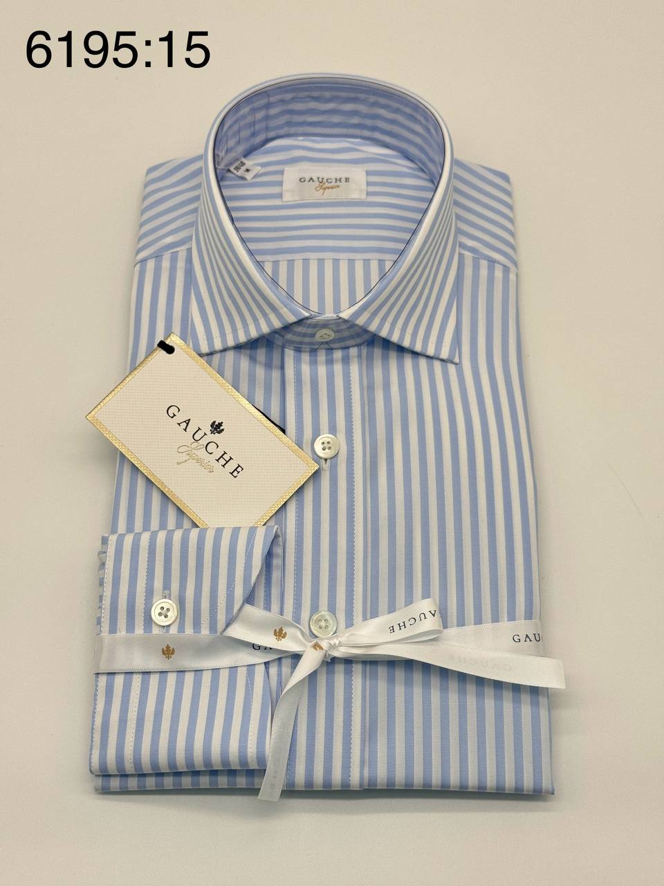 Рубашка GAUCHE голубая полоска Figurini