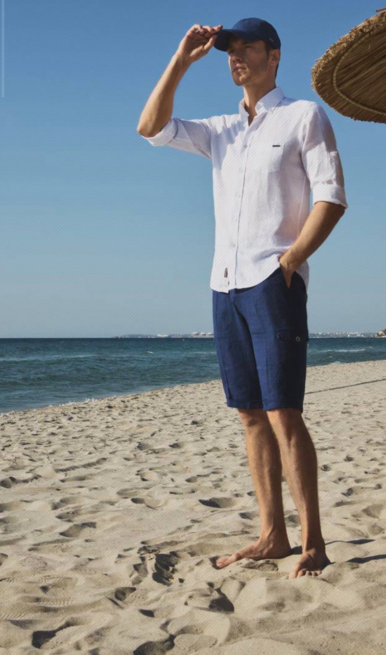 Рубашка льняная белая